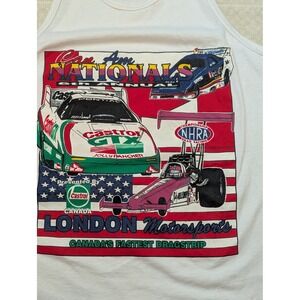 Vintage NHRA Can Am‎ Nationals Drag Racing Tank Top Men L 90s Single Stitch
